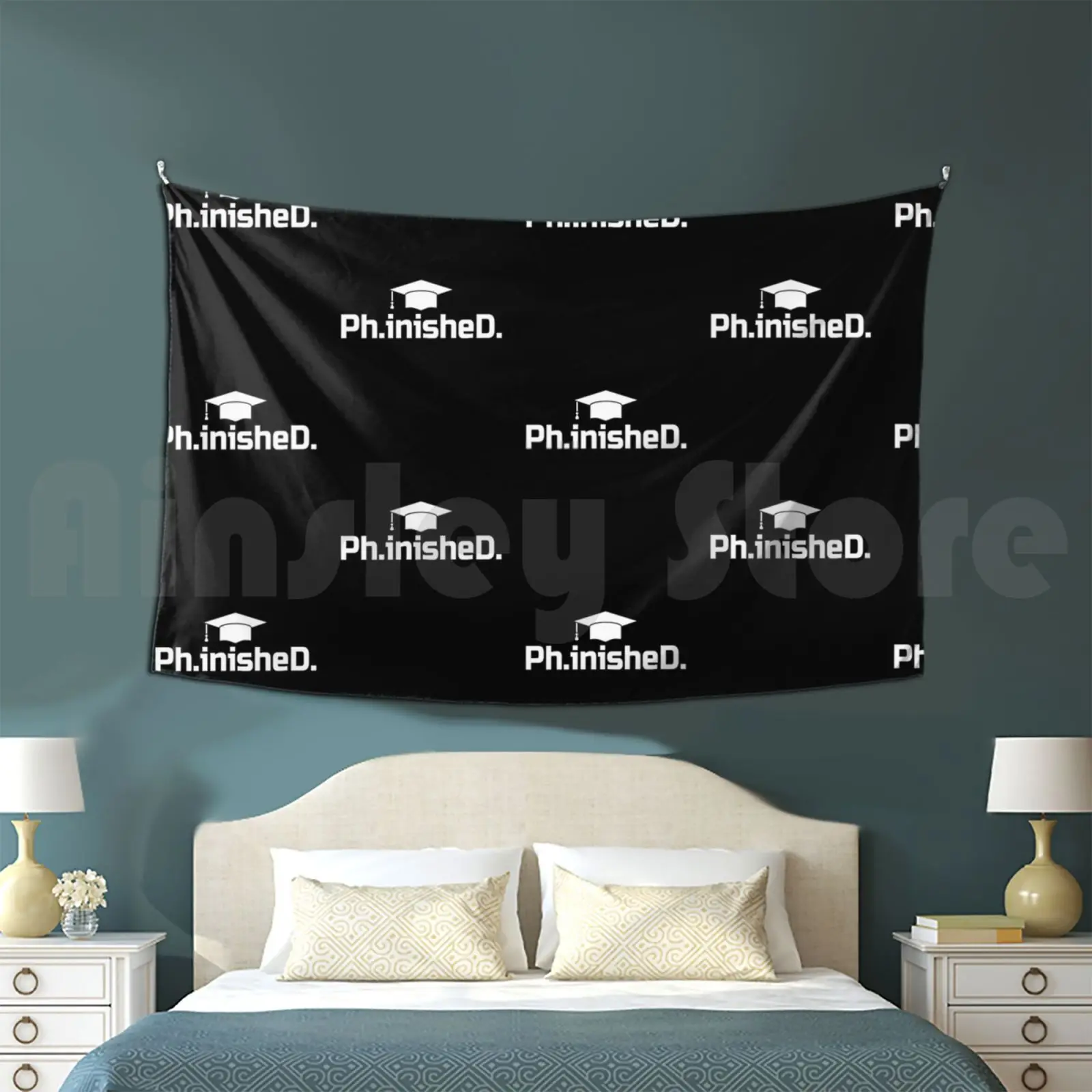 Phd Grad Gift-Phinished Tapestry Living Room Bedroom Phd Grad 2020 Graduate Commencement Graduationate