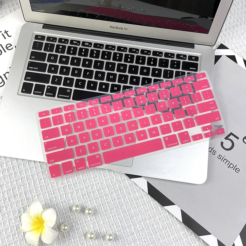 Candy 8 Colors English US Enter Silicone Keyboard Cover Protector Skin Case For Apple Macbook Air 13 15 A1466 A1278 A1398 Laptop