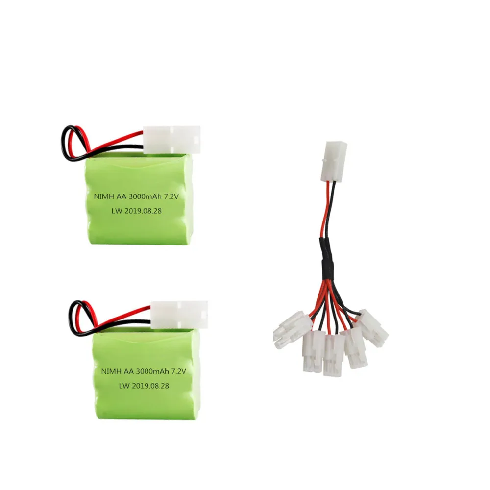 Ni-MH 7.2 v 3000mAh zestaw z ładowarką do samochodzik zdalnie sterowany zbiornik pociąg Robot łódź pistolet 5 * AA 7.2 v 2400 mAh ładowalny akumulator