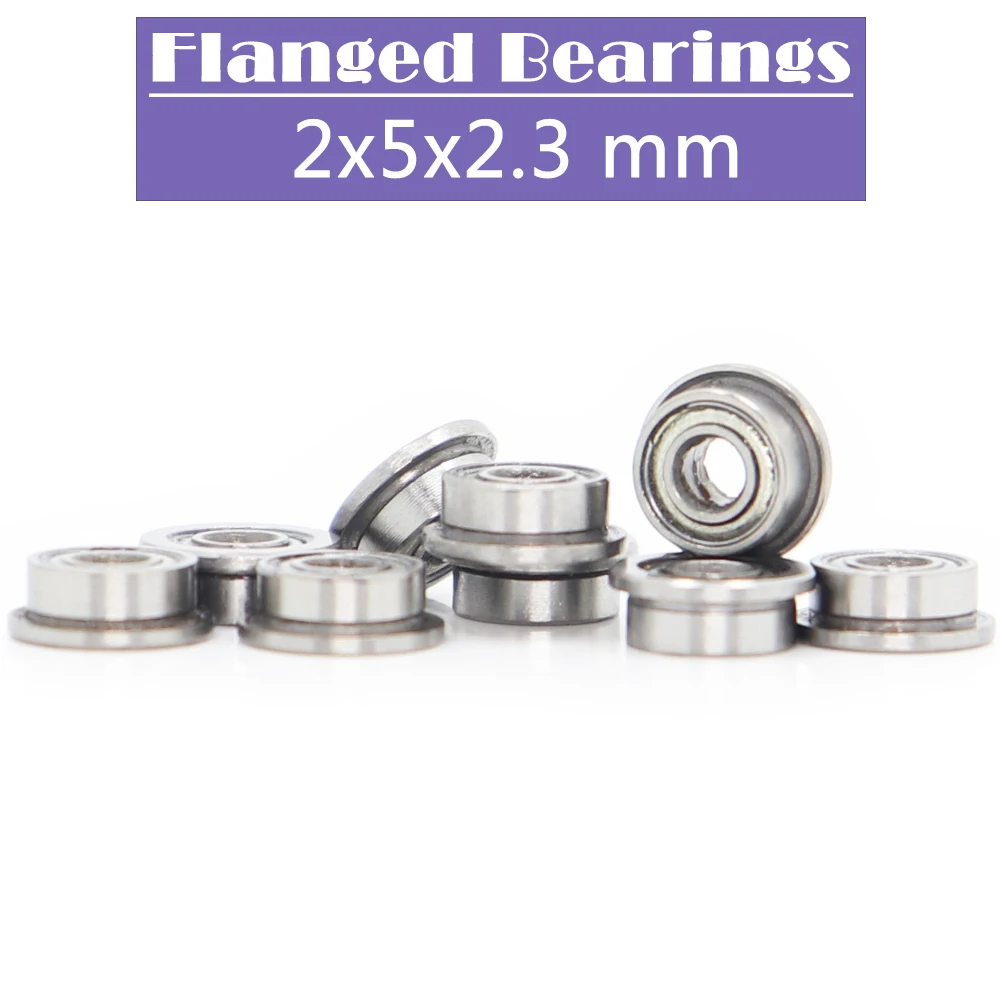 F682ZZ Flange Bearing 2*5*2.3 mm ( 10 PCS ) Flanged F682 Z ZZ Ball Bearings