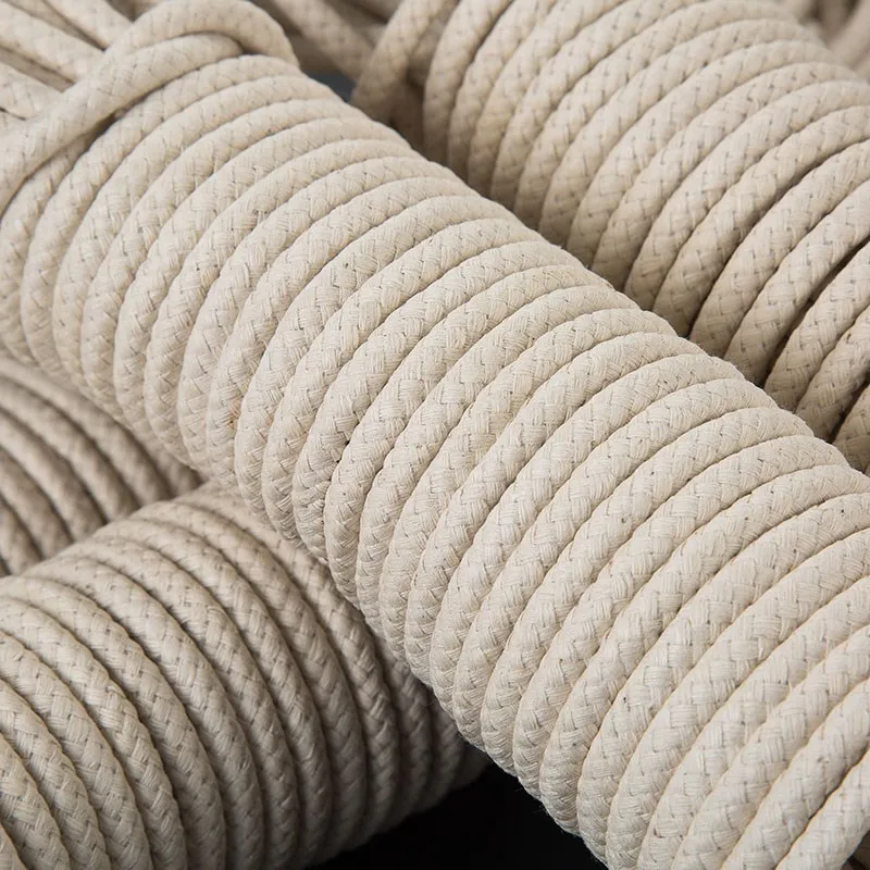 HOT Braided Waxed Cotton Rope Thick 4/5/6/8mm strong stretch flagpole pulley line clothes rope bondage free shipping 25m