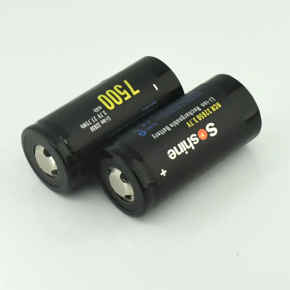 Soshine High Capacity 7500mAh 3.7V 32650 Li-ion Rechargeable Battery  for LED Flashlights / Headlamps