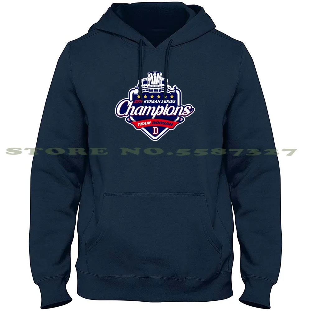 Doosan Bears 2019 Champions-Kbo 100% Pure Cotton Hoodie Tshirt 2019 Champions Team Doosan South Kbo Korean Baseball