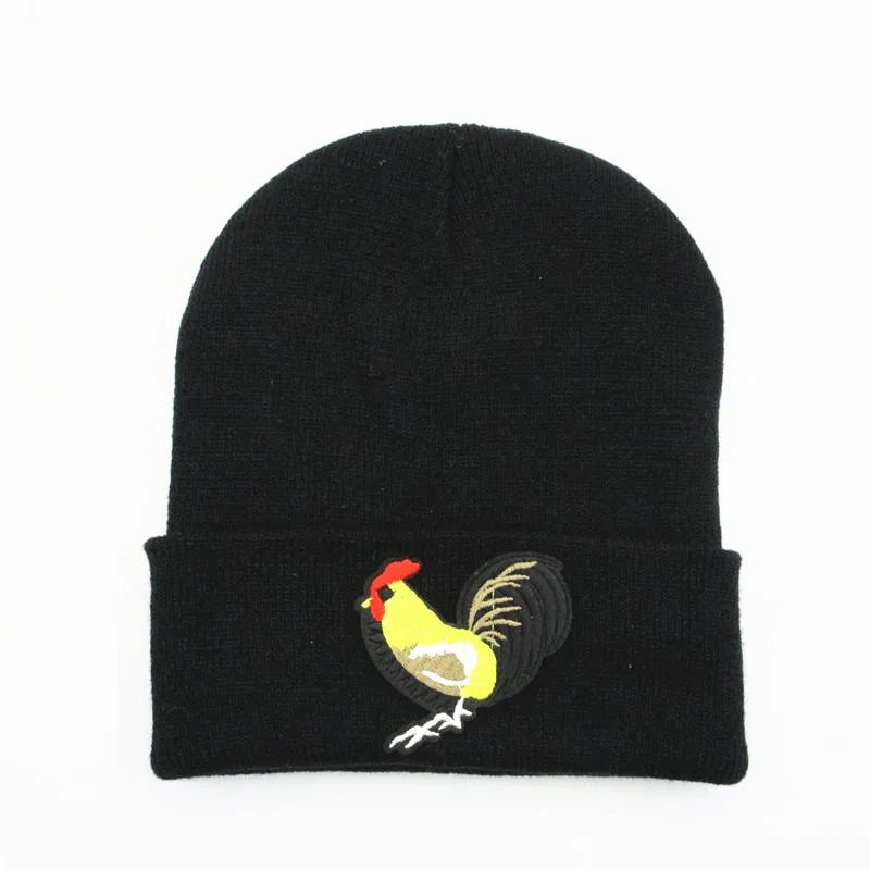 

LDSLYJR rooster animal embroidery Thicken knitted hat winter warm hat Skullies cap beanie hat for men and women 197