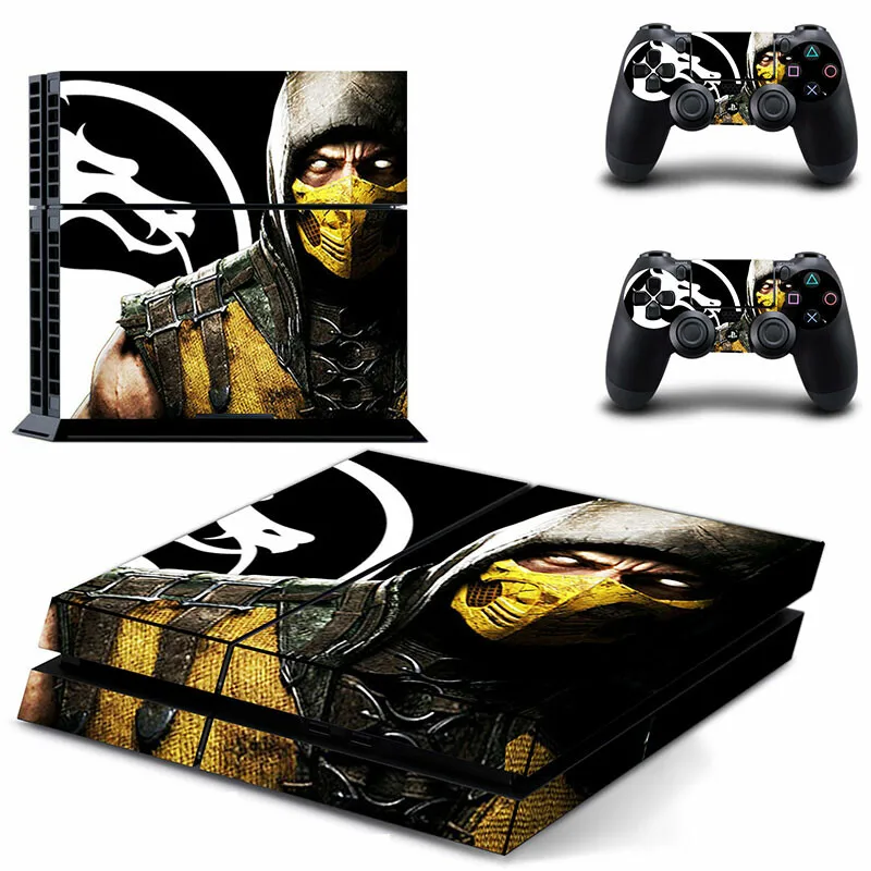ملصقات لعبة مورتال كومبات PS4 بلاي ستيشن 4 غطاء لاصق الشارات لبلايستيشن 4 PS4 وحدة التحكم ووحدة التحكم جلود الفينيل