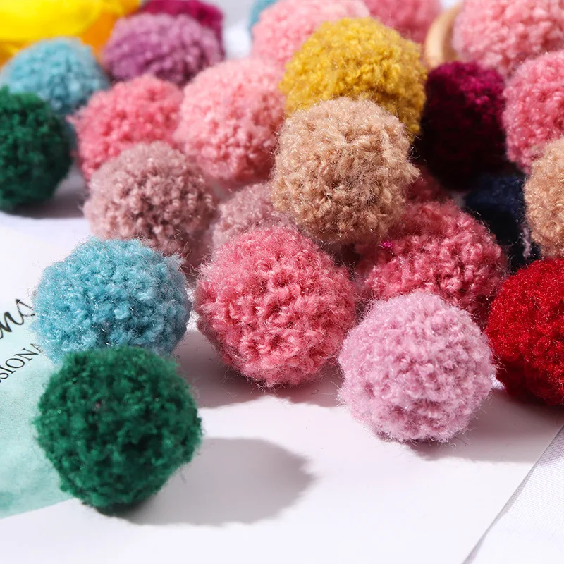 100Pcs 15/20mm Korean Curly Plush Balls DIY Craft Earrings Pendant Hair Accessories Clothing Hat Pompoms Wedding Decor Materials