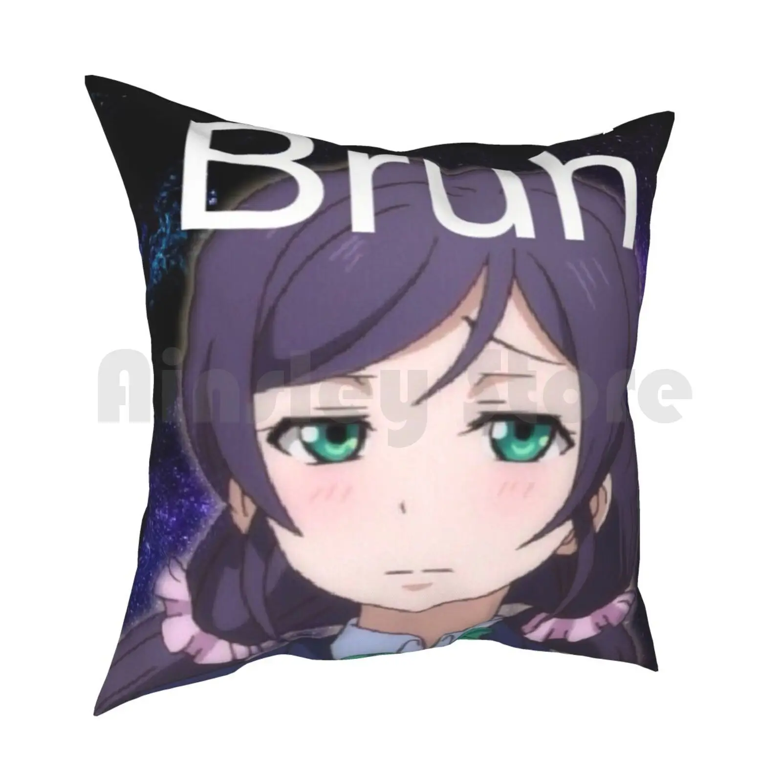 Nozomi Bruh Pillow Case Printed Home Soft DIY Pillow cover Love Live Anime Nozomi Tojo Funny Bruh