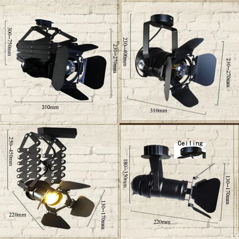 Modern LED chandelier photo studio chandelier industrial wind ceiling lamp restaurant foldable interior decorative lighting view 3