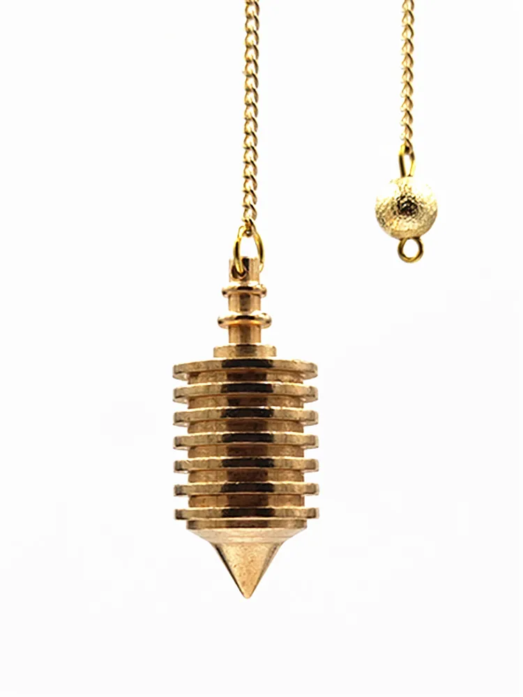 Péndulo colgante de Metal, Péndulo de Radiestesia para espiga, pirámide en espiral, Reiki