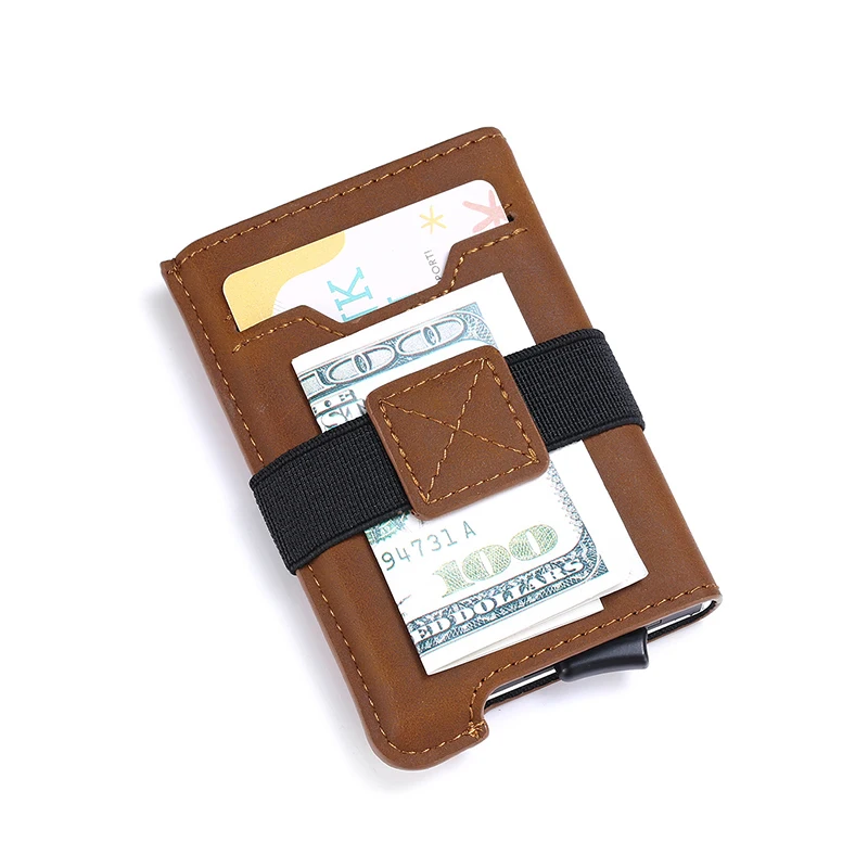 Credit Card Holder Leather Personalized Business Wallet Carbon Black Money Bag Purse Customize Engraving Wallets Men Women