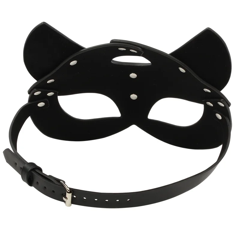 Erotik kedi kadın seks maskesi ve yaka Cosplay yüz kedi deri maske cadılar bayramı Masquerade partisi maskesi erotik maskeleri seks oyuncakları