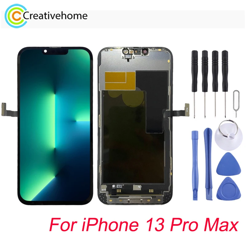 

6,7-дюймовый OLED-экран для телефона iPhone 13 Pro Max, ЖК-дисплей 120 Гц и дигитайзер, полная сборка, запасная часть