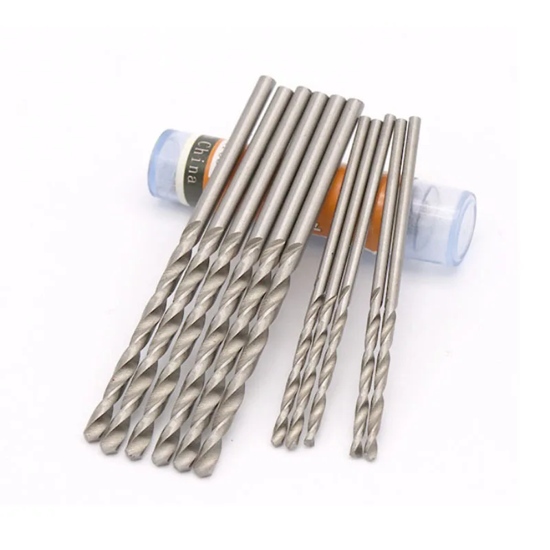 10Pcs 0.5-4mm HSS Straight Stem Twist Drill Spiral Drill Bit