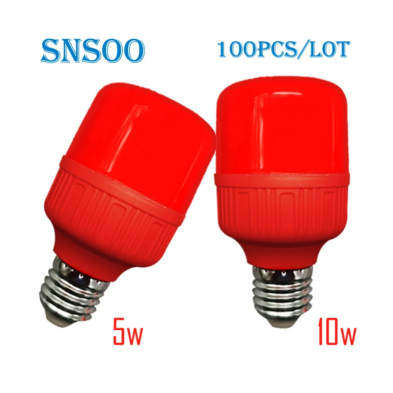 100PCS New year WE PRODUCE led bulb 5W 10W led light e27 LED bulb red color led bulb for festival holiday decoration