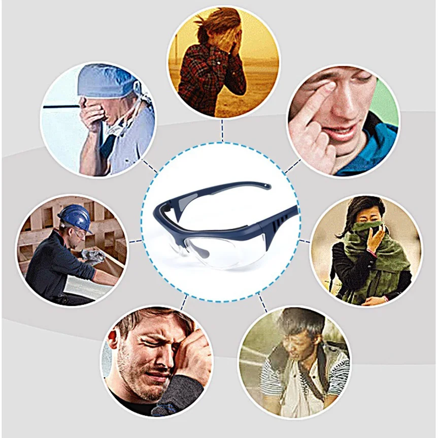 Vazrobe Safety Glasses Goggles Anti Splash Reading Glasses Male Women Protective Eyeglasses Glasses Frame Men Driving Outdoor