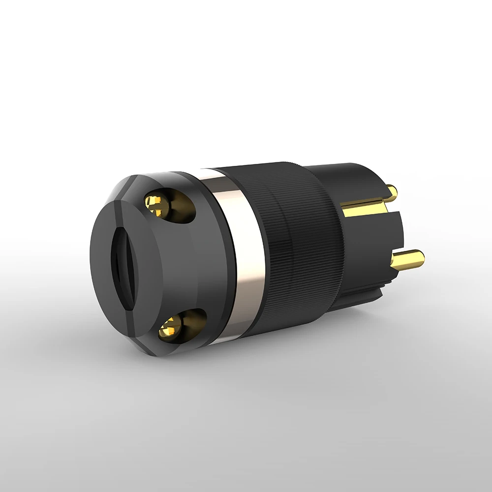 Audiocrast Vergulde Audio Grade Schuko Connector Us Ac Power Plug Vrouwelijke Stekker 24K Vergulde Audio kabel Adapter