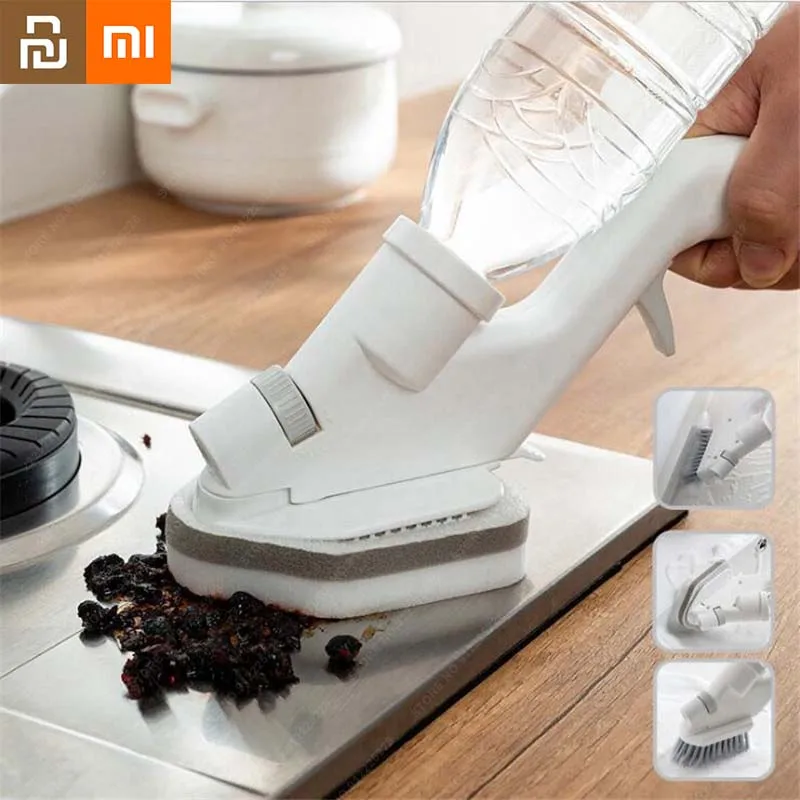 Xiaomi Multifunctional Press Water Spray Cleaning Brush Set Gap Brush Sponge Wiper Wiper Cleaning Artifact Household Tool Youpin