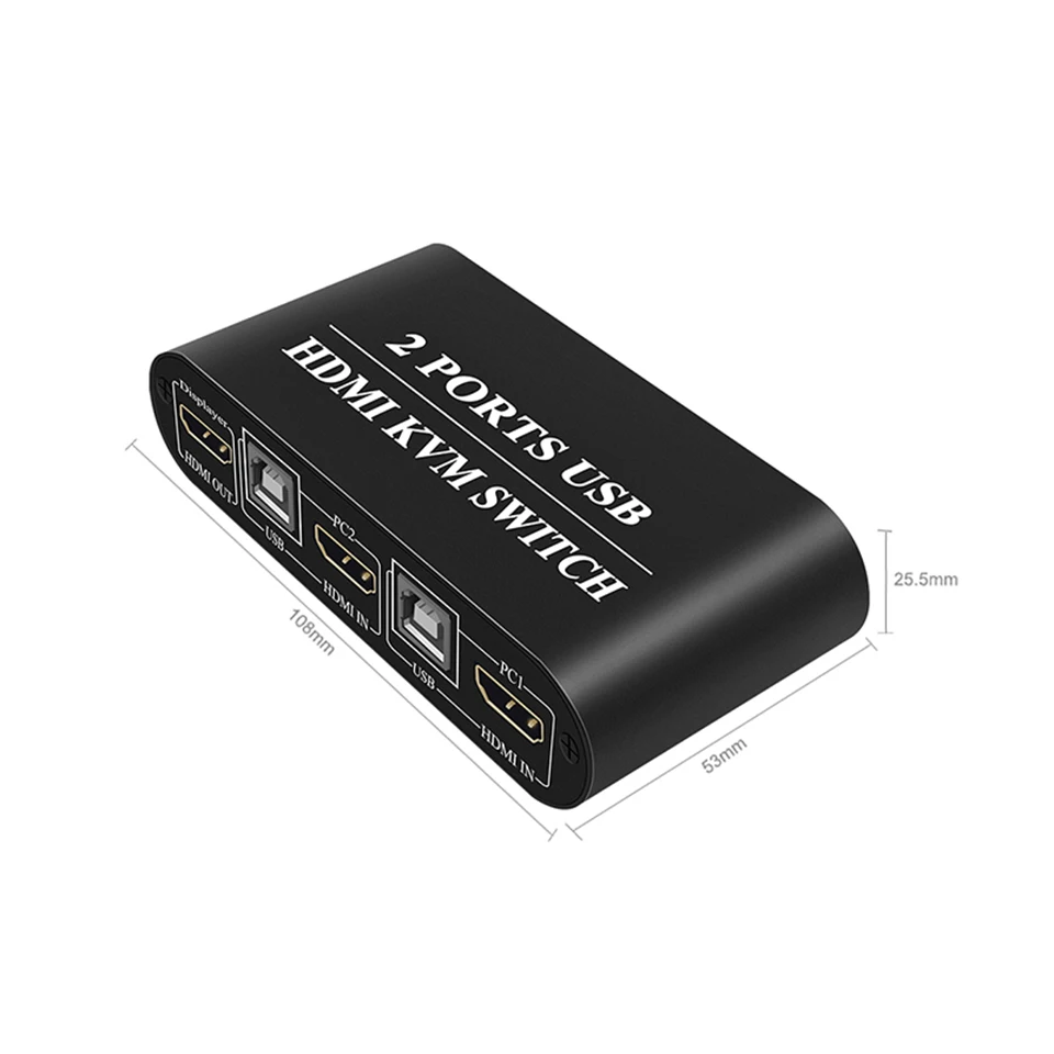 Kvm-HDMIソケット,キーボード,マウス,2 in 1,4k,2ポート,USB,3ポート,2.0コンピューター用