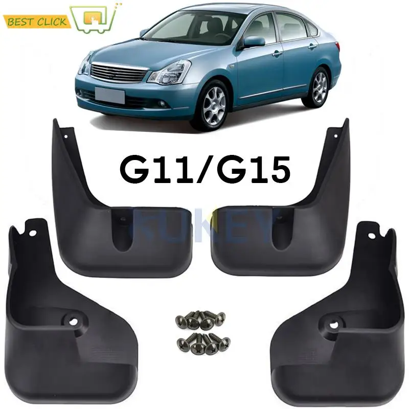 Car Mud Flaps Splash Guards Mud Flap Mudguards Fender For Nissan Almera G11 G15 RU-Version 2012-2018 Bluebird Sylphy 2006-2012