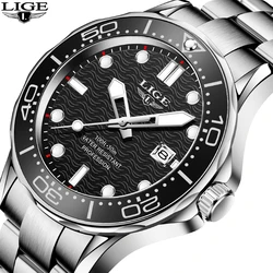 2025 LIGE New Waterproof Watch Men Top Brand Luxury Stainless Steel Men Watch Fashion Casual Sport Men Quartz Date Wristwatches