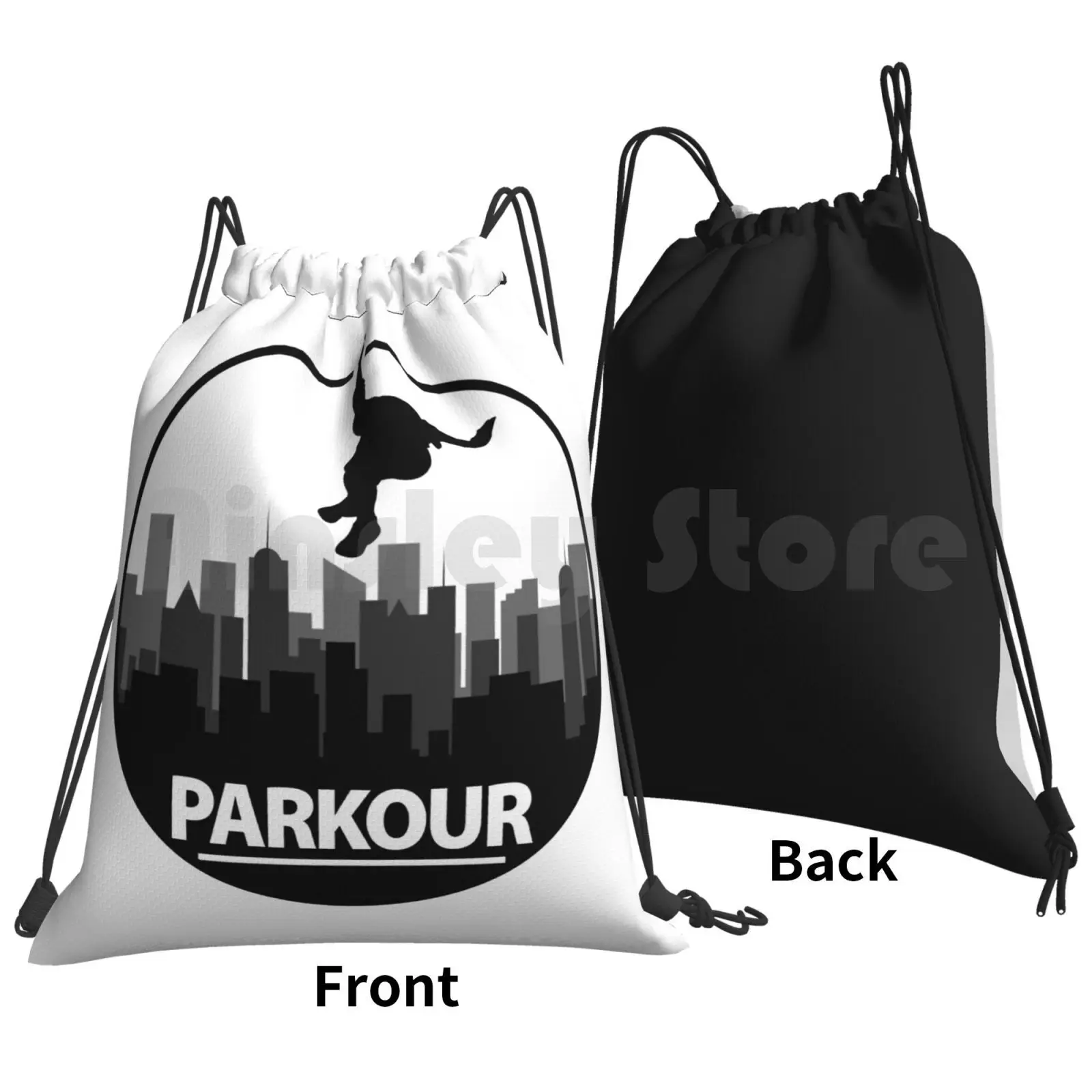 Parkour. Backpack Drawstring Bags Gym Bag Waterproof Parkour Sports Hobby Idea Leisure Free Running Backflip image 2