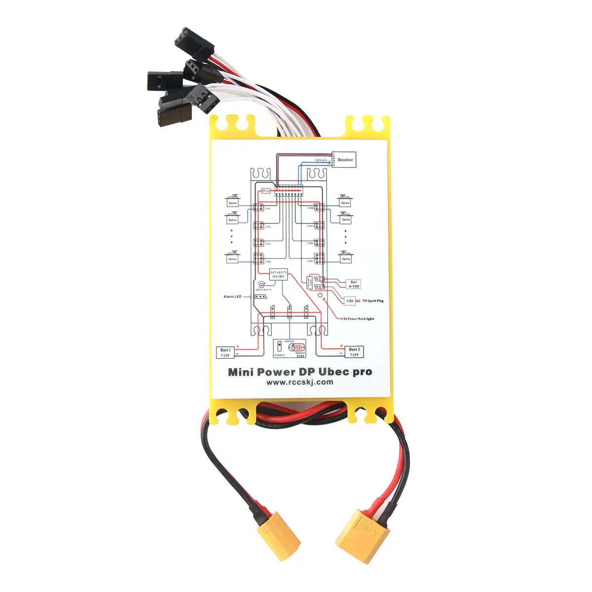 미니 전원 DP UBEC 프로 서보 섹션 보드, 와이어 스위치 포함, 듀얼 전원, 9 채널 입력, 16 서보 출력