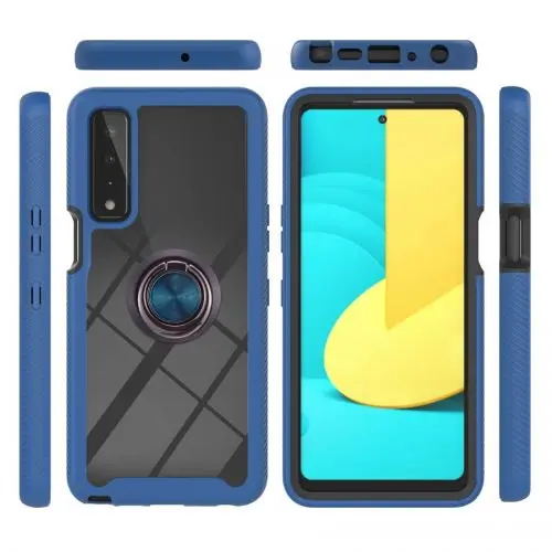 For LG S/k/g/v Series Frame Three-in-one Stylo 7 ( 5G ) Ring Buckle Mobile Phone Case Drop Protection Cover K22/k22 /g8x ThinQ