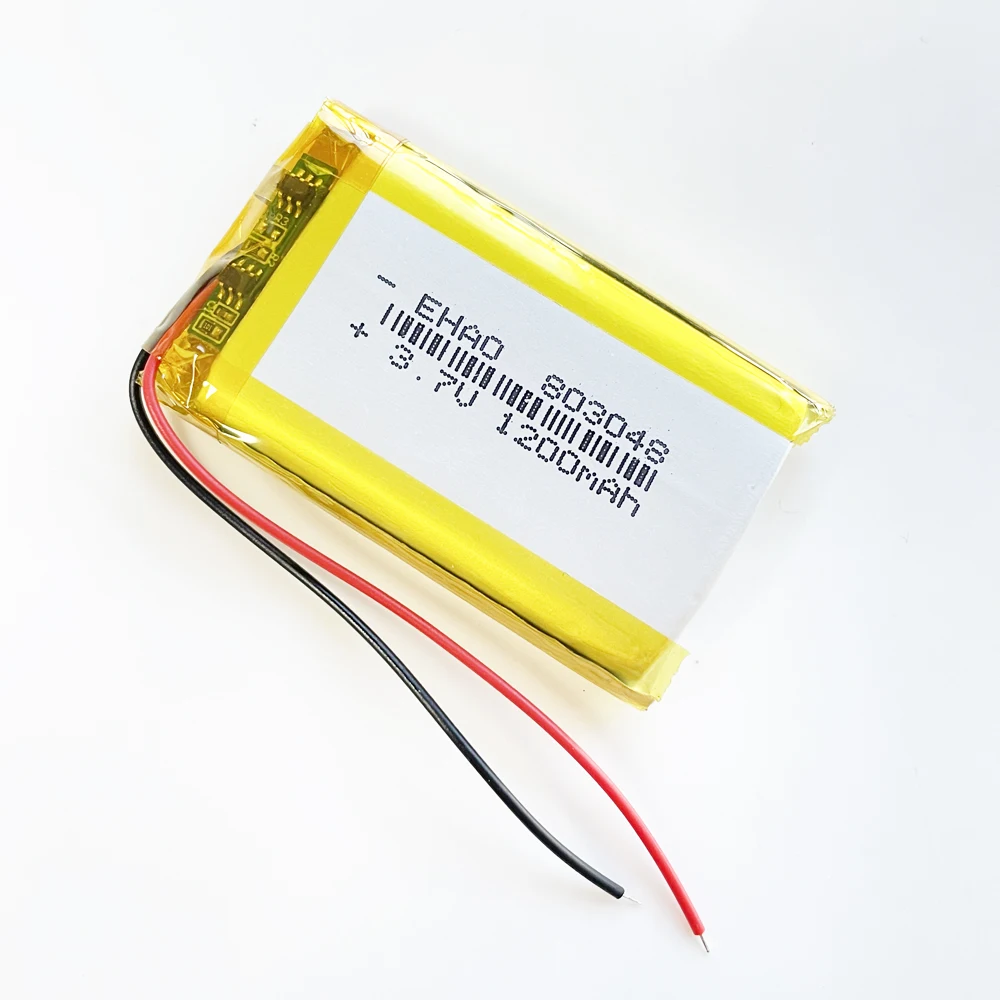 EHAO 803048 3.7V 1200mAh Polymer Lithium Lipo Rechargeable Battery For Mp3 GPS Recording Pen Bluetooth Massager Scanner