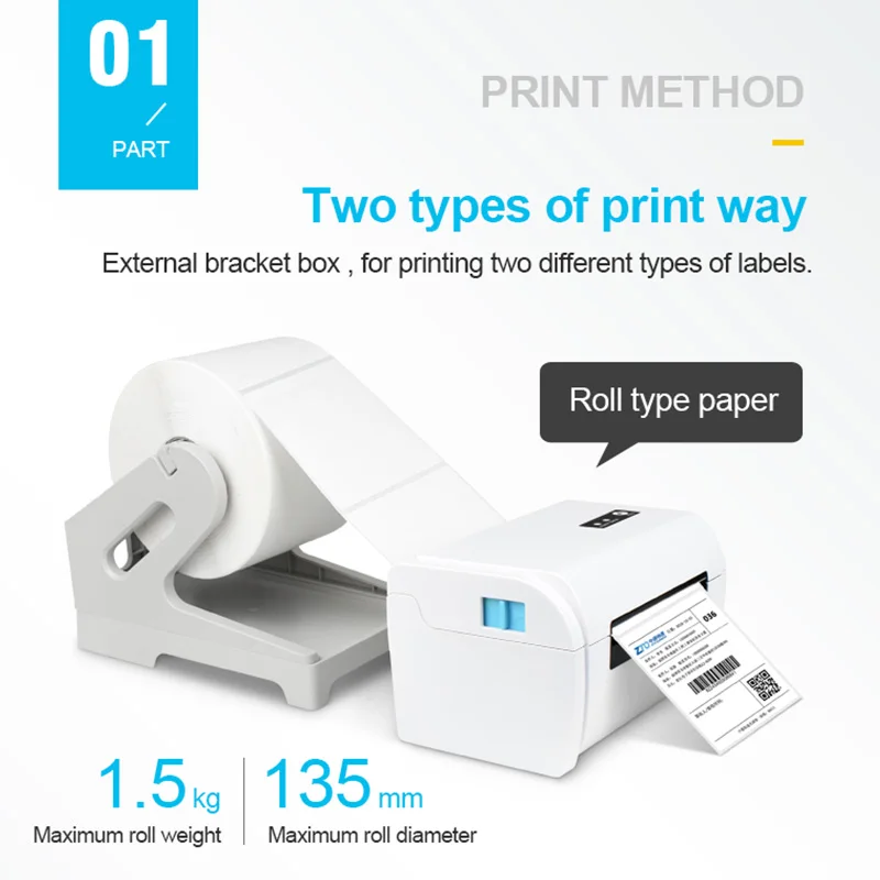 Bluetooth Thermal Label Printer Barcode sticker 4 inch USB Port Printing Machine 110mm 100mm use for Express with Printer Stand