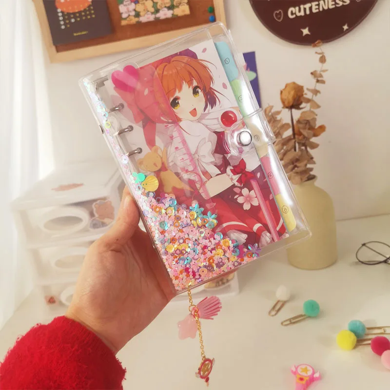 Anime Cardcaptor Sakura Loose-leaf Diary Notebook Collection Cute Journal Handbook Student Diary Girlfriend Birthday Gift