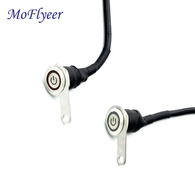 MoFlyeer LED Motorcycle Switch Horn ON-Off Headlight Fog Light Handlebar Waterproof Switches Button Manual-Return Switch 12V