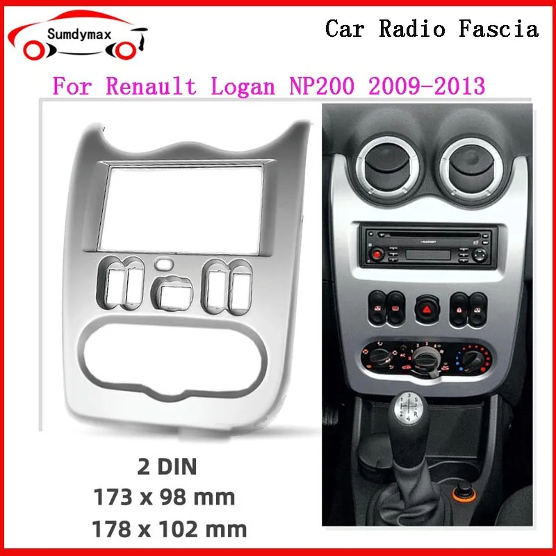 

2Din Car DVD Frame Plug Audio Fitting Adaptor Dash Trim Kits Facia Panel For Renault Logan L90 2009-2015 Radio Player