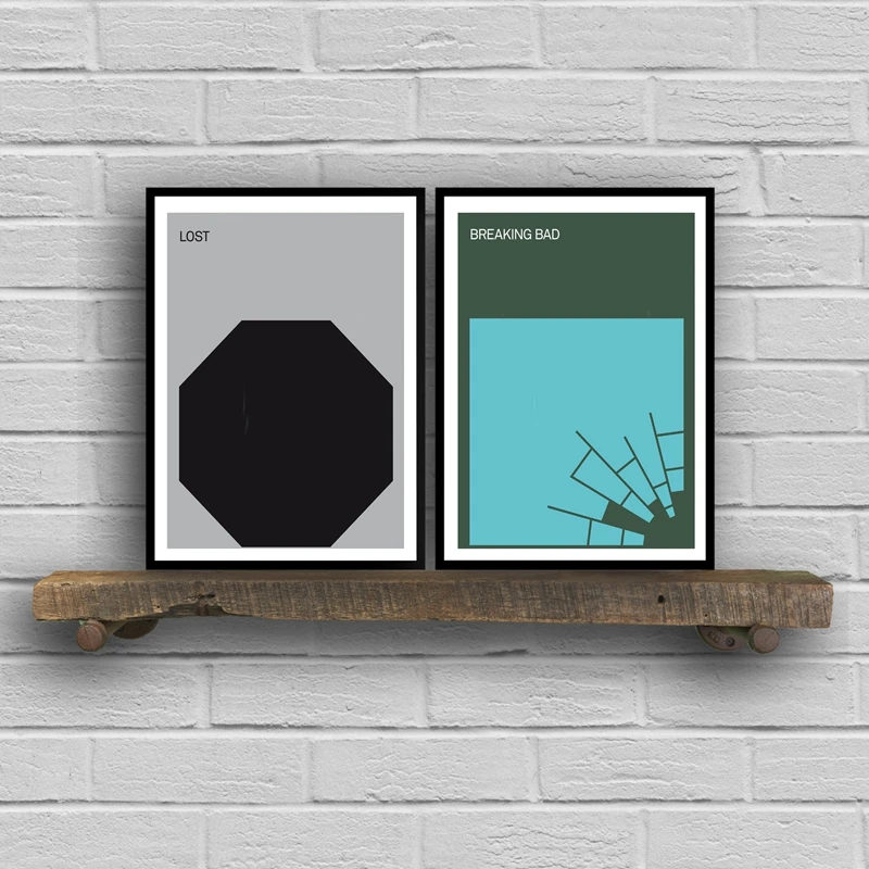 Minimalist Poster TV Series Canvas Painting Home Theater Wall Art Decor, Breaking Bad /Lost Movie Poster Canvas Print