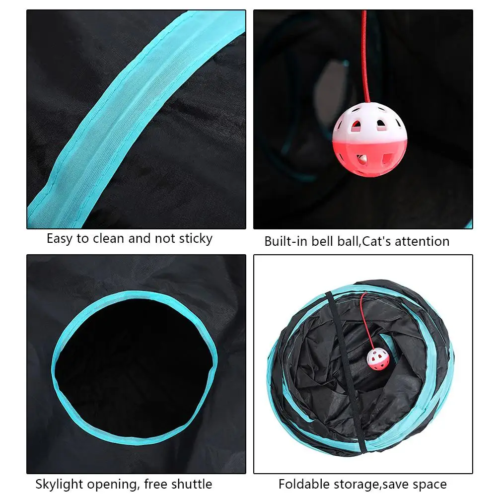 Cat Toys Indoor 2/3/4/5-way Collapsible Cat Tunnel Tube Cat Tent Drill Hole Toy Cat Pet Toys Peek Hole Toy for Cat Puppy Kitten