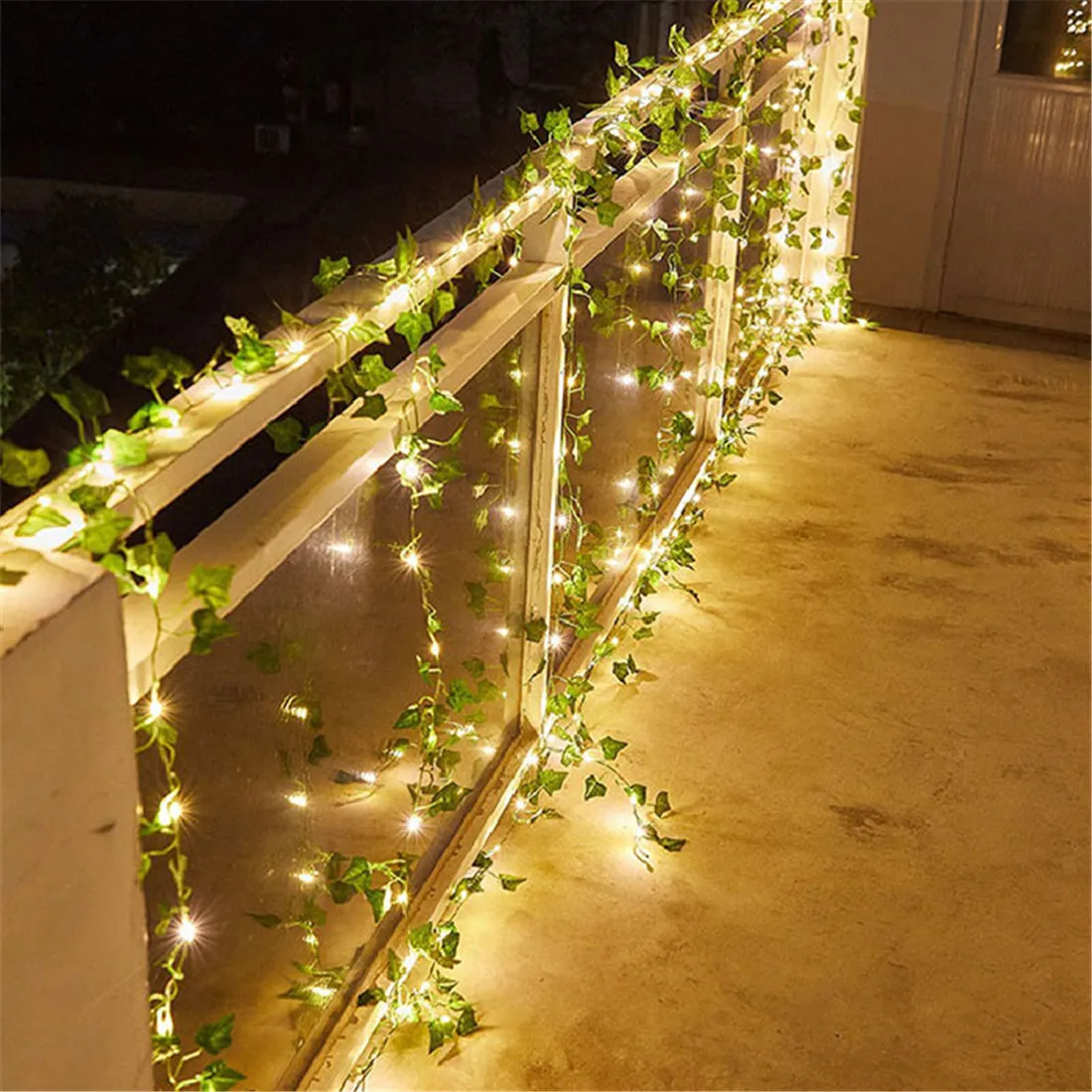 10M 100LED feuille guirlande lampe pour nouvel an AA batterie hierre vigne LED fée chaîne lumières pour noël fête de mariage vert décor