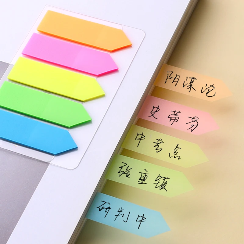 1 Pcs Fluorescence Colour Self Adhesive Memo Pad Sticky Notes Bookmark Point It Marker Memo Sticker Paper Office School Supplies