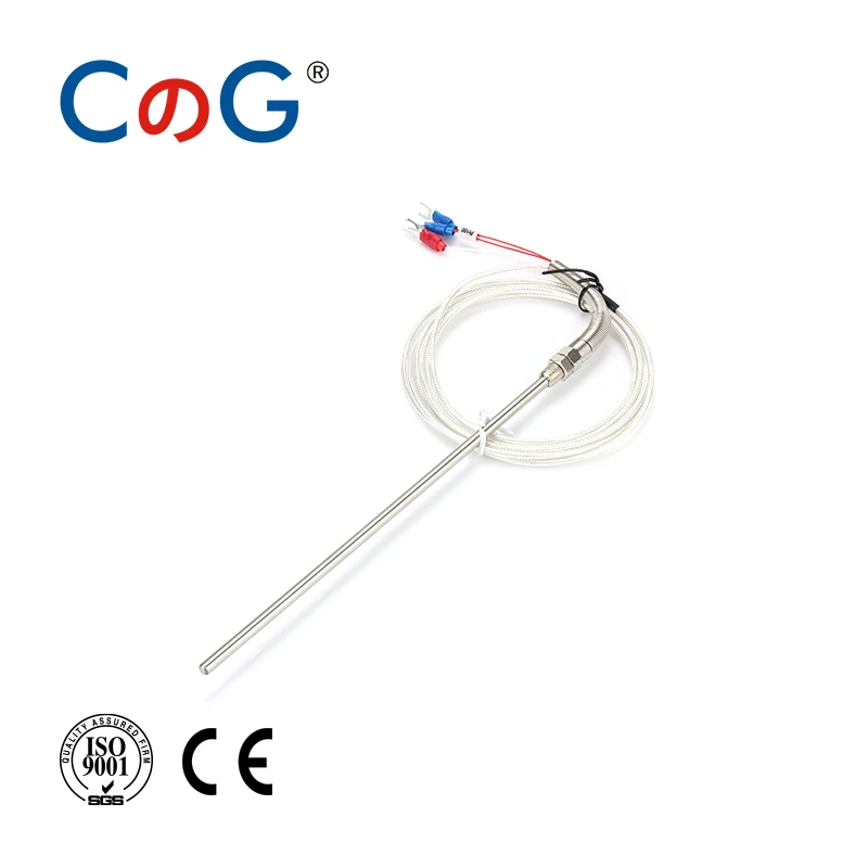 CG WZPT-03 PT100 1M M8 Type With 1m Wire Cable 50mm/100/150/200 Probe Thermocouple Temperature Sensor for Temp Controller