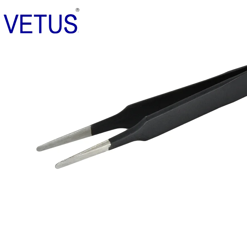 VETUS Original ESD Series ESD-13 (120mm) Anti-static High-precision Stainless Steel Tweezers Anti-acid Alkali Resistant Pincers