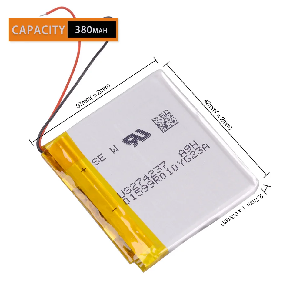 3.7V 380mAh akumulator litowo polimerowy bateria do SONY NWZ-E345 MWZ-E373 MWZ-E383 A864 A865 LIS1425HNPC 274237 SRS-BTV5