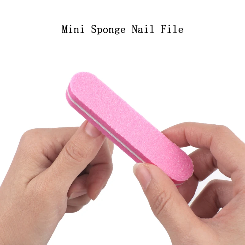 100pcs Mix Color Mini Nail File Buffers Block 100/180 Sponge Nail Art Files Sanding Polishing Grinding Manicure Pedicure Tools