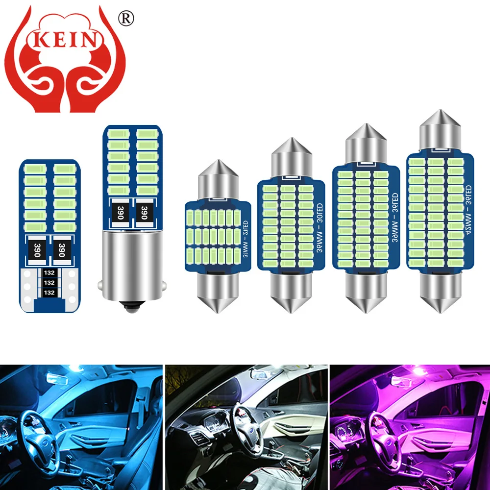 

KEIN 2PCS SV8.5 C5W Led BA9S C10W T10 Warm White Festoon Reading 28mm 31mm 36mm 39mm 41mm Car Interior Light Lamp Bulb 12V 24V