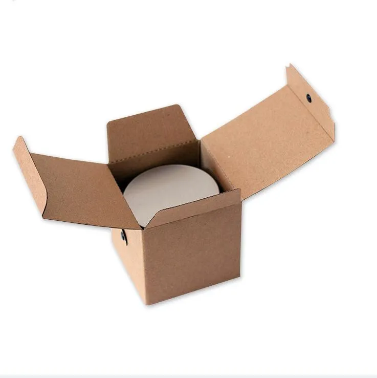 Kraft Folding Gift Box, Corrugated Paper Flip Carton, Small Storage Paper Box for Can Tea Packaging Box, 5Pcs