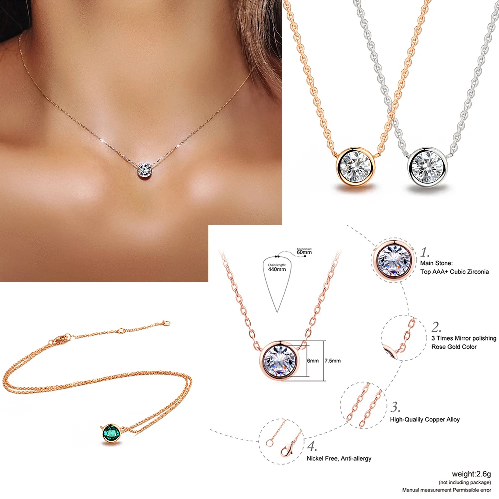 Aesthetic Charm Pendant Necklaces For Women Shine Zircon Choker Collar Chain On The Neck Jewellry Wedding Fashion Jewelry N426 image 3