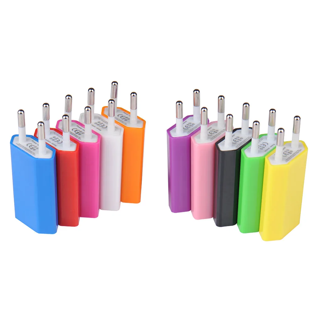 5V/ 1A USB Charger Portable Travel Head EU Plug Electrical Socket Plugs Adaptor For iPhone X 8 7 6 Samsung iPad Fast Charging