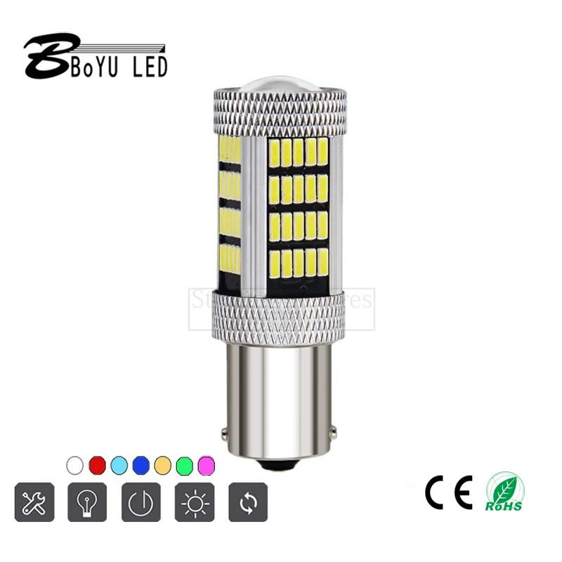 2pcs led lamp beads Car LED brake light 1157 1156 4014 92led SMD 7440 reversing light turn signal daytime running light