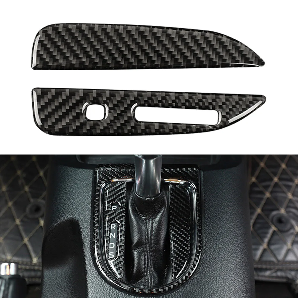 Carbon fiber ABS Car Interior Gear Shift Panel Cover Trim Fit For Ford Mustang 2015 2016 2017 2018 2019