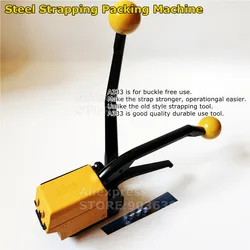 Hand Strap Packaging machine COMBO 3IN1 A333 Buckle Free Steel Strapping Tool Belt Metal Steel Coil Strapping Machine Pallet