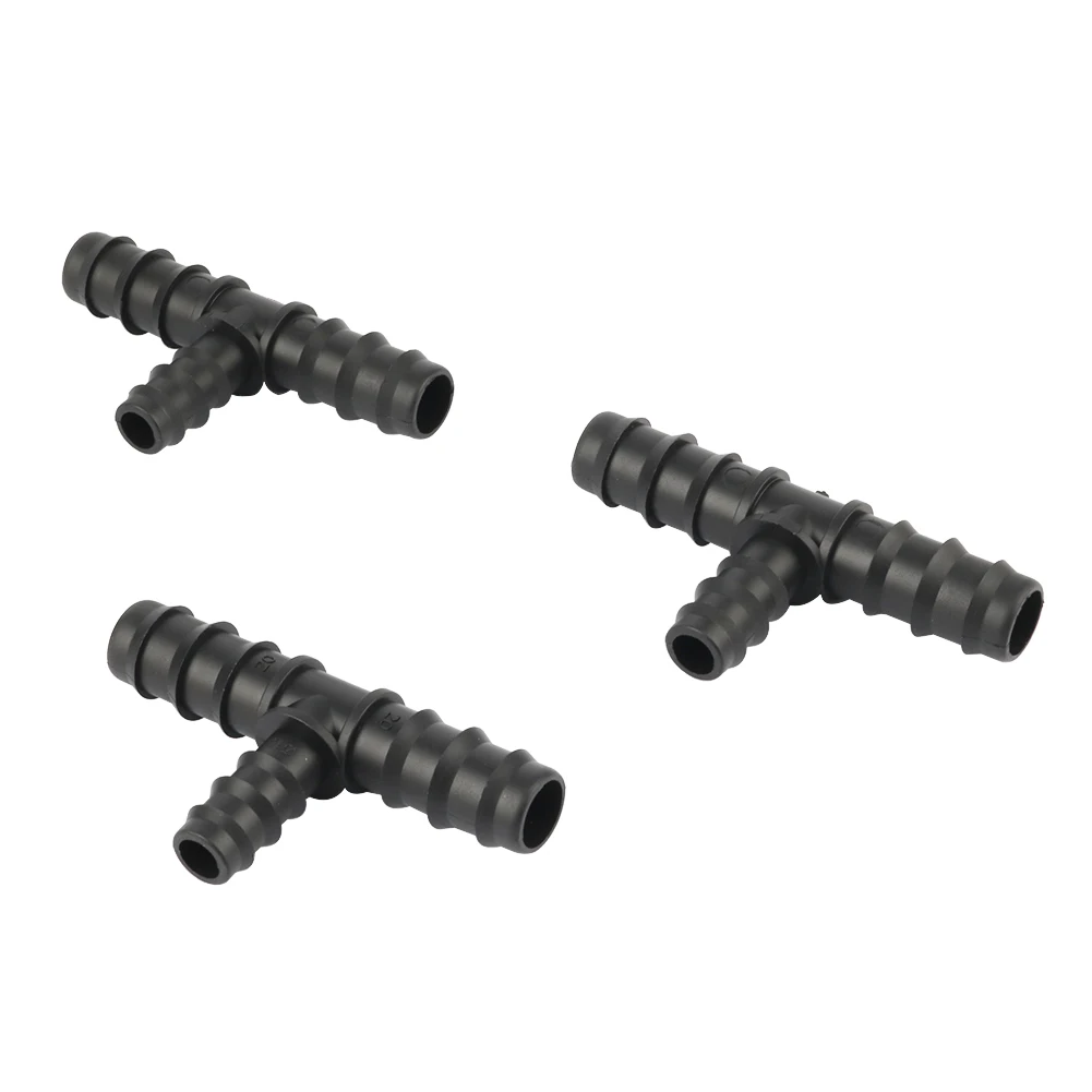 

20mm to 16mm hose dripper plastic barbed tee joint pipe watering coupling joint garden micro drip irrigation tool 5pcs