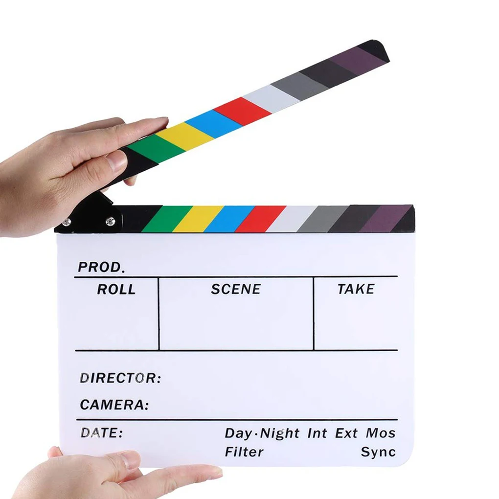 

Director Film Clapboard Action Scene Clapper Board Wooden Movie Acrylic Film Clap Slate Colorful Capture Supplies