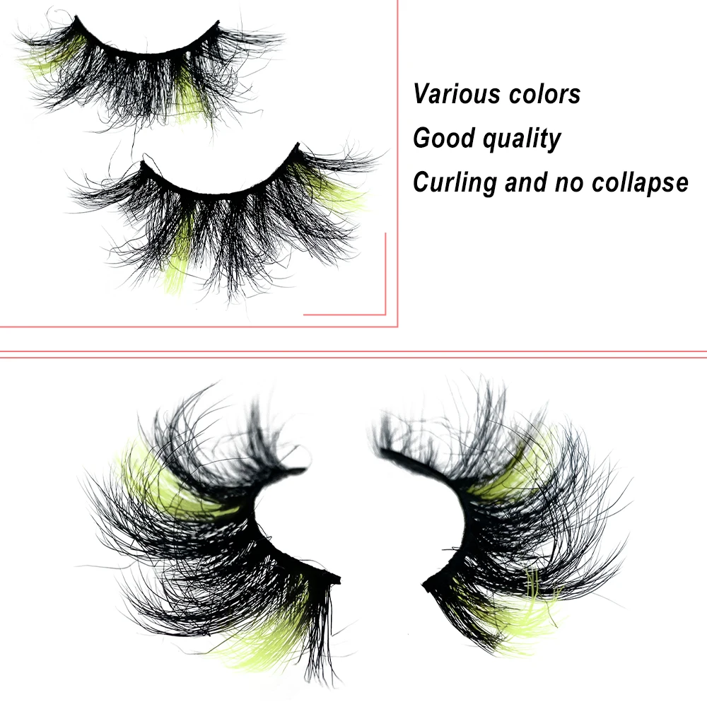 Wholesale 10/20/50/100 Pairs 3D Mink Color 25mm False Lashes Natural Long Colorful Handmade Eyelashes Fluffy Dramatic Makeup